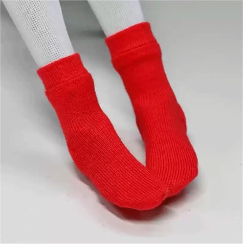 ASEDRFY 1/6 Maßstab männliche/weibliche Kleidung, lässige Stricksocken, Knöchelsocken für 30,5 cm nahtlose Actionfigur, Körperpuppe (rot) von ASEDRFY