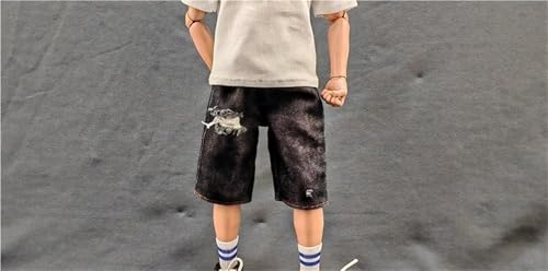ASEDRFY 1/6 Maßstab männliche Figur, Puppenkleidung, Denim-Shorts, Kostüm für 30,5 cm männliche Soldaten-Actionfigur, Puppe, Schwarz von ASEDRFY