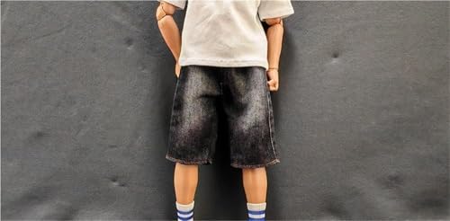 ASEDRFY 1/6 Maßstab männliche Figur, Puppenkleidung, Denimhose, Shorts, Kostüm für 30,5 cm männliche Soldaten, Actionfigur, Puppe (blau) von ASEDRFY