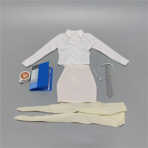 ASEDRFY 1/6 Maßstab weiblich, Figur, Puppenkleidung, Uniform, Hemd, Rock, Leggings, High Heels für 30,5 cm Soldaten-Actionfigur, Puppe (schwarz) von ASEDRFY