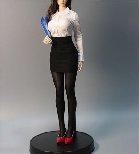 ASEDRFY 1/6 Maßstab weiblich, Figur, Puppenkleidung, Uniform, Hemd, Rock, Leggings, High Heels für 30,5 cm Soldaten-Actionfigur, Puppe (schwarz) von ASEDRFY