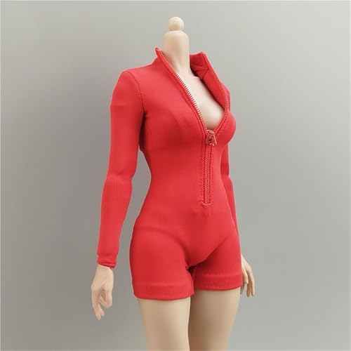 ASEDRFY 1/6 Maßstab weiblich, Puppenkleidung, langärmelig, hoher Halsausschnitt, Kostüm für 30,5 cm große Soldatinnen, Actionfigur, Puppe (rot) von ASEDRFY