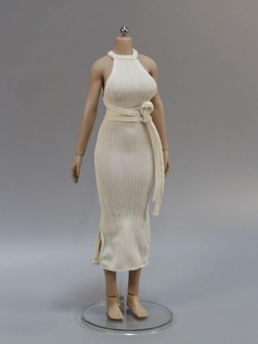 ASEDRFY 1/6 Maßstab weibliche Figur, Puppenkleidung, Abendkleid, Partykleid, Kostüm für 30,5 cm Soldaten-Actionfigur, Puppe (weiß) von ASEDRFY