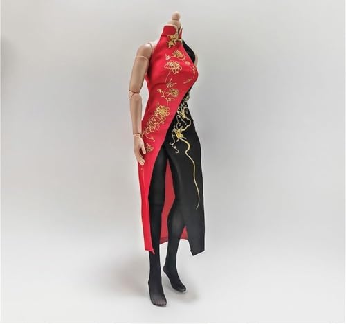 ASEDRFY 1/6 Maßstab weibliche Figur, Puppenkleidung, Cheongsam lange Socken, Legging-Kostüm für 30,5 cm weibliche Soldaten-Actionfigur ASEDRFY 1/6 Maßstab weibliche Figur, Puppenkleidung, Cheongsam lange Socken, Legging-Kostüm für 30,5 cm weibliche Soldaten-Actionfigur von ASEDRFY
