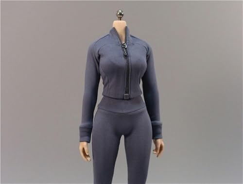 ASEDRFY 1/6 Maßstab weibliche Figur, Puppenkleidung, Jacke, Mäntel, Langarm-Shirt, Kostüm für 30,5 cm Soldaten-Actionfigur, Puppe (grau) von ASEDRFY