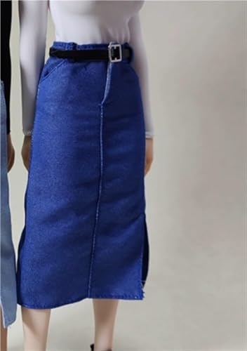 ASEDRFY 1/6 Maßstab weibliche Figur, Puppenkleidung, Jeansrock, Knöchelrock, Kostüm für 30,5 cm weibliche Soldatin, Actionfigur, Puppe (blau) von ASEDRFY
