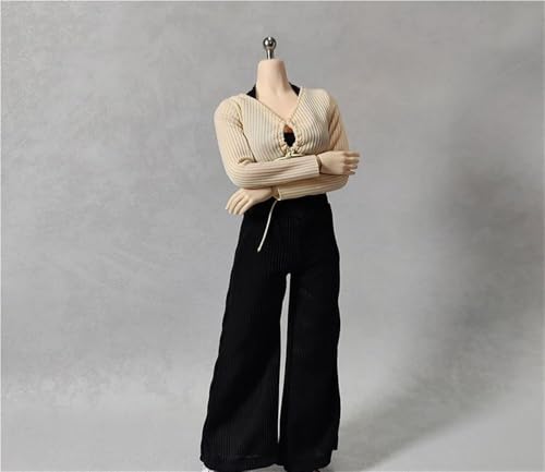 ASEDRFY 1/6 Maßstab weibliche Figur, Puppenkleidung, Langarm-Shirt, weite Beinhose für 30,5 cm große Soldatinnen, Actionfigur, Puppe (schwarz) von ASEDRFY