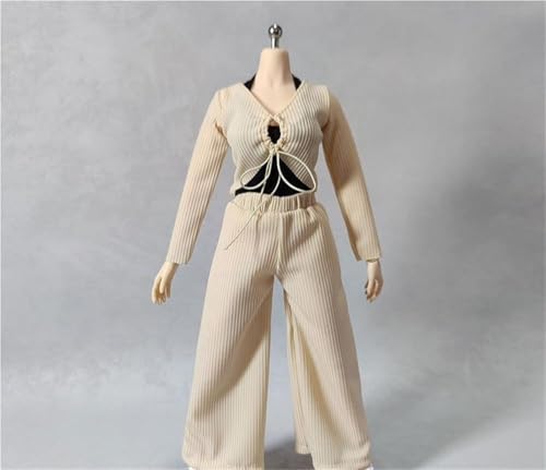 ASEDRFY 1/6 Maßstab weibliche Figur, Puppenkleidung, Langarm-Shirt, weite Beinhose für 30,5 cm große Soldatinnen, Actionfigur, Puppe (schwarz) von ASEDRFY