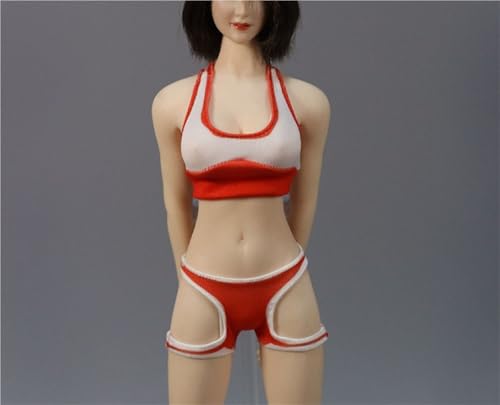 ASEDRFY 1/6 Maßstab weibliche Figur, Puppenkleidung, Sportunterwäsche, Kostüm für 30,5 cm große Soldaten-Actionfigur, Puppe (rot) von ASEDRFY