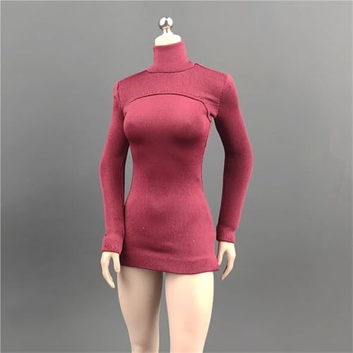 ASEDRFY 1/6 Maßstab weibliche Figur, Puppenkleidung, hoher Hals, langes Strickkleid, Kostüm für 30,5 cm große Soldatinnen, Actionfigur, Puppe von ASEDRFY