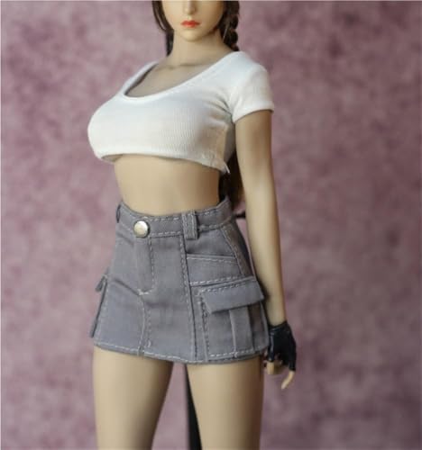 ASEDRFY 1/6 Maßstab weibliche Figur, Puppenkleidung, kurzes Hemd, Cargorock, Kostüm für 30,5 cm große Soldaten-Actionfigur von ASEDRFY