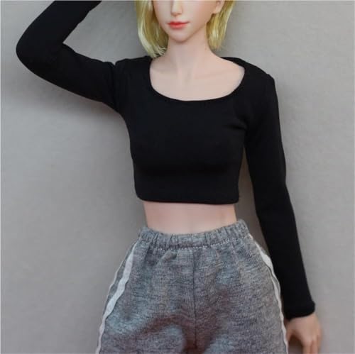 ASEDRFY 1/6 Maßstab weibliche Figur, Puppenkleidung, langärmelig, Basic-Shirts, Kostüm für 30,5 cm große Soldaten-Actionfigur, Puppe (weiß) von ASEDRFY