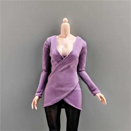 ASEDRFY 1/6 Maßstab weibliche Figur, Puppenkleidung, lange Ärmel, Strickkleid, Kostüm für 30,5 cm weibliche Soldatin, Actionfigur, Puppe (braun) von ASEDRFY