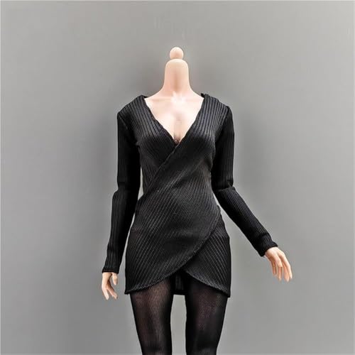 ASEDRFY 1/6 Maßstab weibliche Figur, Puppenkleidung, lange Ärmel, Strickkleid, Kostüm für 30,5 cm weibliche Soldatin, Actionfigur, Puppe (braun) von ASEDRFY