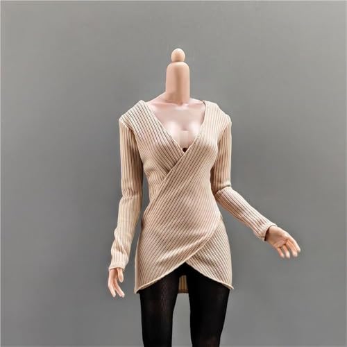 ASEDRFY 1/6 Maßstab weibliche Figur, Puppenkleidung, lange Ärmel, Strickkleid, Kostüm für 30,5 cm weibliche Soldatin, Actionfigur, Puppe (braun) von ASEDRFY