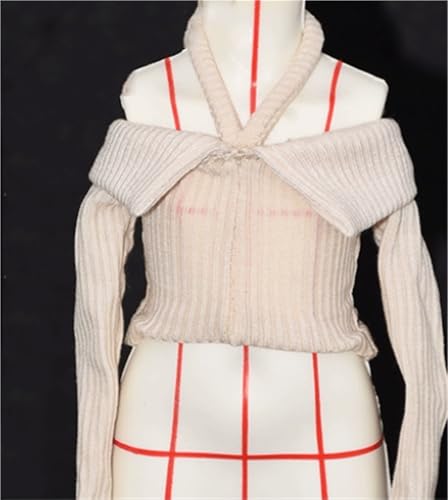 ASEDRFY 1/6 Maßstab weibliche Soldatenfigur, Kleidung, Pullover, langärmelig, Strickshirt für 30,5 cm große Puppe, Miniaturen, Zubehör, Puppe (grau) von ASEDRFY