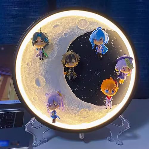 ASEDRFY 30 cm Genshin Impact PVC Sammelspiel Nachtlicht Charakter Modell Anime Spielzeug Dreifarbige Anpassung USB (Farbe: Natur) von ASEDRFY