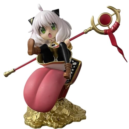 ASEDRFY Anya Figure, Sitting Treasure Chest Anya Forger Anime Figures 19cm/7.5inch Handmade Cosplay PVC Model Souvenirs for Anime Fans Gifts (a) von ASEDRFY