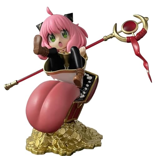 ASEDRFY Anya Figure, Sitting Treasure Chest Anya Forger Anime Figures 19cm/7.5inch Handmade Cosplay PVC Model Souvenirs for Anime Fans Gifts (a) von ASEDRFY
