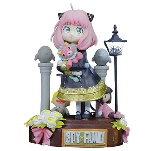 ASEDRFY Anya Figure, Street Lights Standing Anya Forger‌ Anime Figures 19cm/7.5inch Handmade PVC Game Character Model Decoration Craft Gift von ASEDRFY