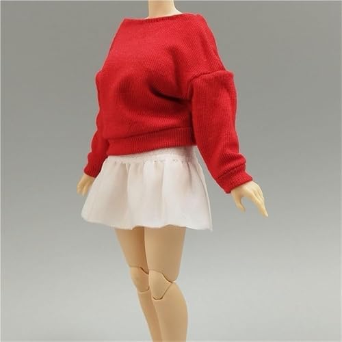 ASEDRFY Damenfigur, Puppenkleidung, Sweatshirt, kurzer Rock, Kostüm für 15,2 cm große Soldatinnen, Actionfigur, Puppe (grau) von ASEDRFY
