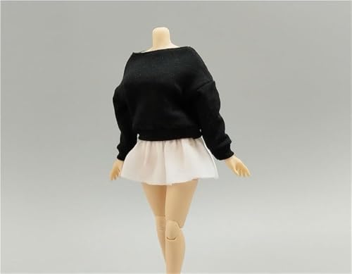 ASEDRFY Damenfigur, Puppenkleidung, Sweatshirt, kurzer Rock, Kostüm für 15,2 cm große Soldatinnen, Actionfigur, Puppe (grau) von ASEDRFY