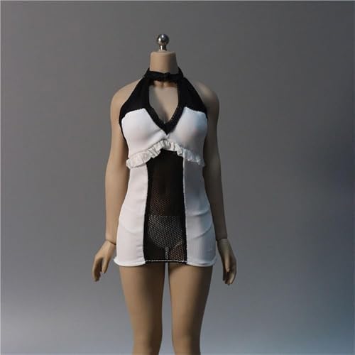 ASEDRFY Damenfigur, Puppenkleidung, ärmellos, Netzstoff, enges Kleid, Kostüm für 30,5 cm große Soldaten-Actionfigur, Puppe (weiß) von ASEDRFY