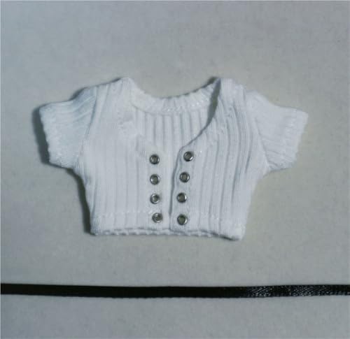 ASEDRFY Damenfigur, Puppenkleidung, gestrickt, kurzärmelig, T-Shirt, Kostüm für 30,5 cm große Soldaten-Actionfigur, Puppe (weiß) von ASEDRFY