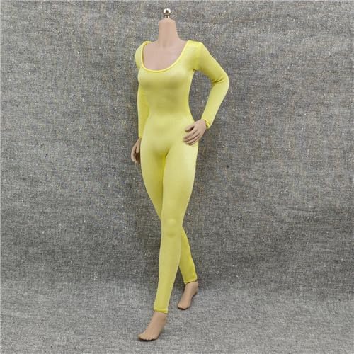 ASEDRFY Damenfigur im Maßstab 1/6, Puppenkleidung, Overall, langärmelig, Hemd, Kostüm für 30,5 cm große Soldatinnen, Actionfigur, Puppe (gelb) von ASEDRFY