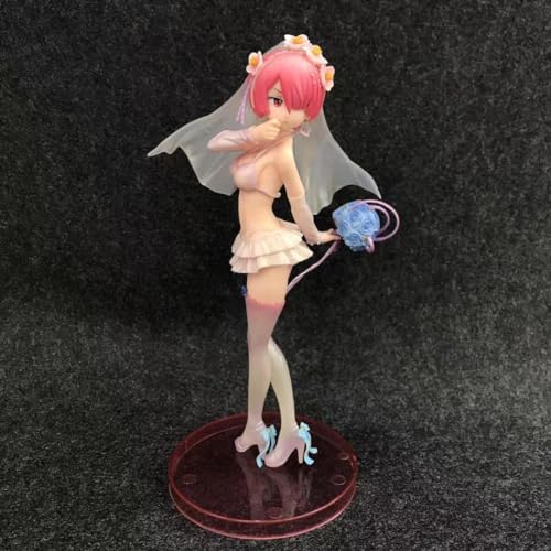 ASEDRFY Death or Kiss Rem Ram Hochzeitskleid Ver. Actionfiguren Sammlung Dekoration Modell Geschenkpuppe 24 cm (B) von ASEDRFY