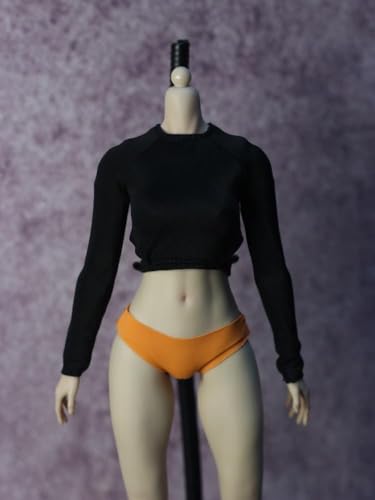 ASEDRFY Figur im Maßstab 1/6 für Damen, mit Taillengurt, langärmeliges Hemd, Kostüm für 30,5 cm große Soldaten-Actionfigur, Puppe, Schwarz von ASEDRFY