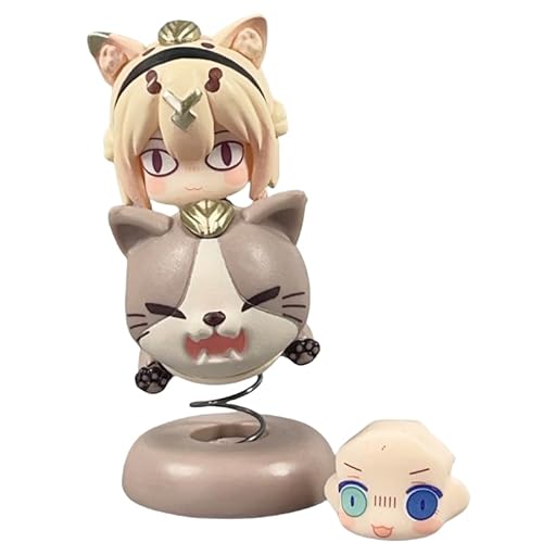 ASEDRFY Furina, Pardofelis, Raiden MEI, Klee, Anya Forger, Hutao Figure, Q Version Rocking Figurine 10cm/3.9inch Handmade Statue Collection Gift (b) von ASEDRFY