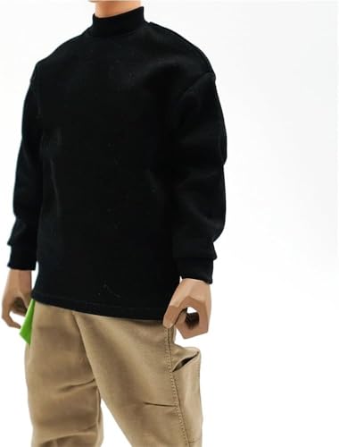 ASEDRFY Herrenbekleidung im Maßstab 1/6, langärmelig, hoher Halsausschnitt, solides Kapuzenshirt, Kleidung für 30,5 cm nahtlose Actionfigur, Körperpuppe (braun) von ASEDRFY
