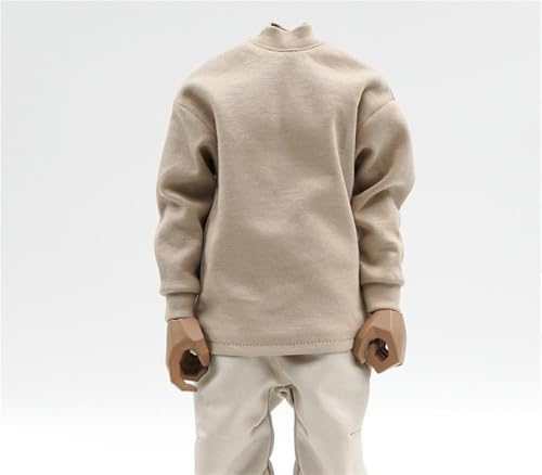 ASEDRFY Herrenbekleidung im Maßstab 1/6, langärmelig, hoher Halsausschnitt, solides Kapuzenshirt, Kleidung für 30,5 cm nahtlose Actionfigur, Körperpuppe (braun) von ASEDRFY