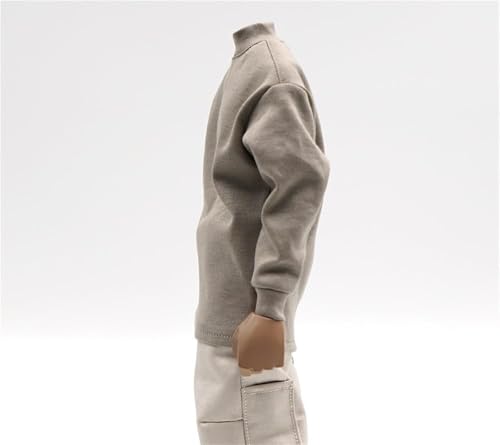 ASEDRFY Herrenbekleidung im Maßstab 1/6, langärmelig, hoher Halsausschnitt, solides Kapuzenshirt, Kleidung für 30,5 cm nahtlose Actionfigur, Körperpuppe (braun) von ASEDRFY