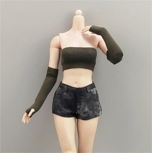 ASEDRFY Puppenkleidung im Maßstab 1/6, ärmellos, Unterwäsche, Handärmel, Kostüm für 30,5 cm große Soldatinnen, Actionfigur, Puppe (grau) von ASEDRFY