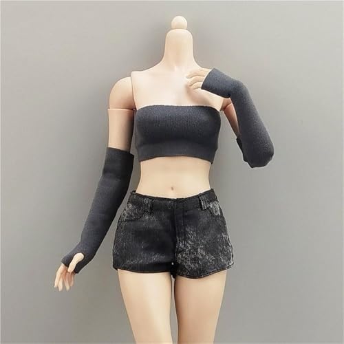 ASEDRFY Puppenkleidung im Maßstab 1/6, ärmellos, Unterwäsche, Handärmel, Kostüm für 30,5 cm große Soldatinnen, Actionfigur, Puppe (grau) von ASEDRFY