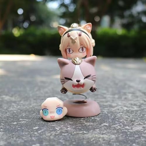 ASEDRFY Reverist Calico Pardofelis Happy Shake Statue Figuren Sammelmodell Anime Cartoon Ornamente 9 cm von ASEDRFY