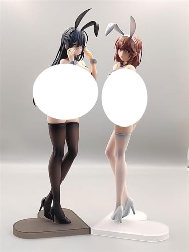 Figura de conejita Ecchi blanca y negra a 1/6, figura hentai, figura de chica de anime, linda muñeca, modelo de decoración, colección de chicas de anime de dibujos animados, 31 cm/12,2 pulgadas(White) von ASEDRFY