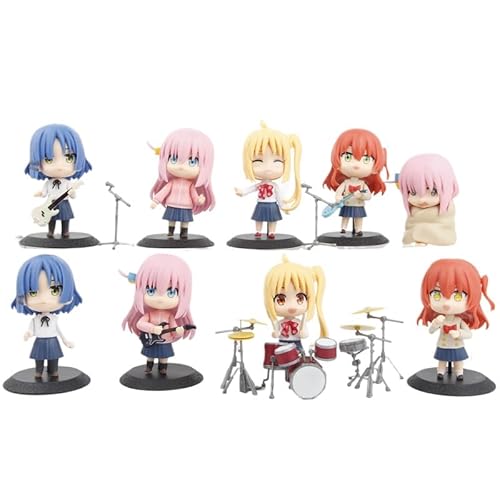 Hiroshi Goto, Nijika Ijichi, Ryo Yamada Figure, 9pieces Standing Q Version Action Figures 10cm/3.9inch Model Game Character Decoration Anime Gift Hiroshi Goto, Nijika Ijichi, Ryo Yamada Figure, 9pieces Standing Q Version Action Figures 10cm/3.9inch Model Game Character Decoration Anime Gift von ASEDRFY