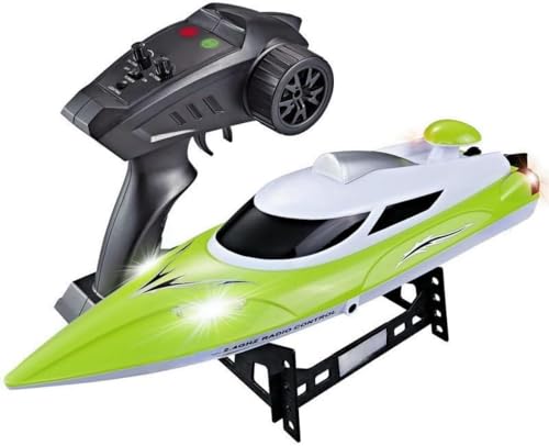 mclxtoys Barco RC, Barco De Control Remoto De Alta Velocidad Refrigerado por Agua, Barco Eléctrico Con Luces De Vela Nocturna, Equipado Con Batería, Velocidad 35 KM/H. von ASEDRFY