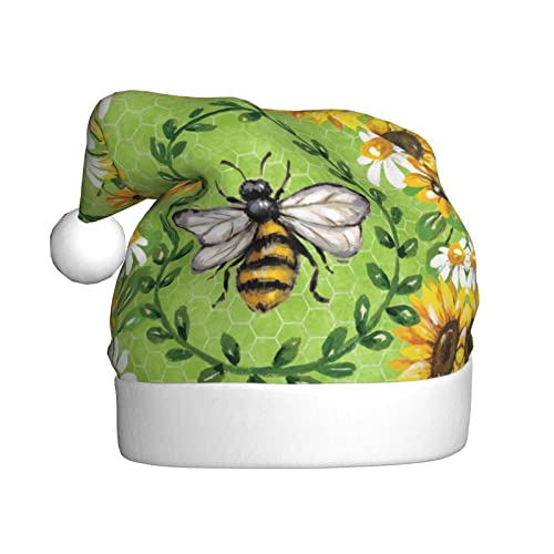 ASEELO Biene & Sonnenblumen Weihnachtsmütze für rote Weihnachtsmütze Weihnachtsschmuck von ASEELO