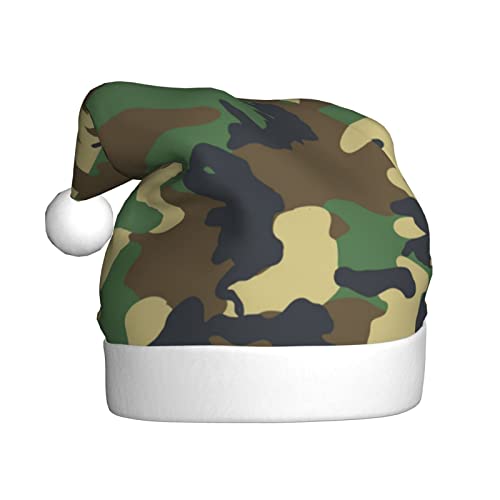 Grüne Militär-Camouflage-Weihnachtsmützen für Erwachsene, Weihnachtsmannhüte, Partyhüte werden häufig für Kopfbedeckung und Weihnachtsdekoration verwendet. von ASEELO