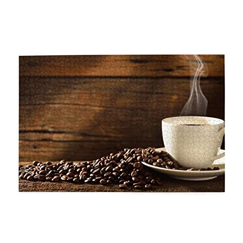 Kaffeetasse und Kaffeebohnen Puzzle ist geeignet für Erwachsene und Kinder, 1000 Teile Puzzle von ASEELO