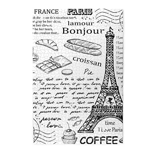 Pariser Kaffee-Eiffelturm-Puzzles sind geeignet für Erwachsene und Jungen und Mädchen. 1000-teiliges Puzzle von ASEELO
