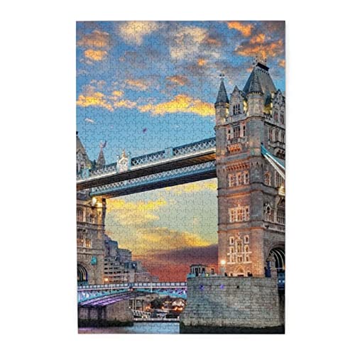 Tower Bridge in London Puzzles sind geeignet für Erwachsene und Jungen und Mädchen. 1000-teiliges Puzzle von ASEELO