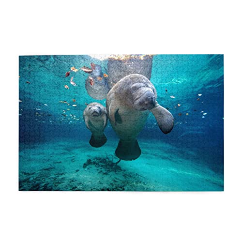 West Indian Manatees Puzzle is Suitable for Adults and Children1000 Piece Jigsaw Puzzle von ASEELO