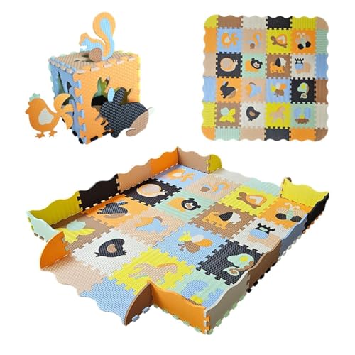 ASENME Babyteppiche 36 Stück XL 145x145cm, Puzzle Play Mats (Mehrfarbig) Children's Eva Foam Puzzle Mat von ASENME