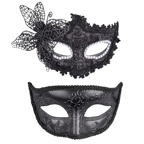 2 Stück Venezianischen Masquerade Maske Paar Maskerade Masken Damen Herren Venezianischen Maske für Maskerade-Party, Karneval, Halloween, Cosplay, Abschlussball, Weihnachten 2 Stück Venezianischen Masquerade Maske Paar Maskerade Masken Damen Herren Venezianischen Maske für Maskerade-Party, Karneval, Halloween, Cosplay, Abschlussball, Weihnachten von ASFWAGQ