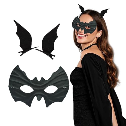 ASFWAGQ Fledermaus Maske Halloween Maske Schwarze Haarspangen Fledermaus Halloween Augenmaske Maske für Maskerade Karneval Cosplay Party ASFWAGQ Fledermaus Maske Halloween Maske Schwarze Haarspangen Fledermaus Halloween Augenmaske Maske für Maskerade Karneval Cosplay Party von ASFWAGQ
